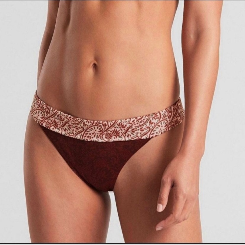 NWT Athleta Aqualuxe Batik Mid Rise Bikini Bottom